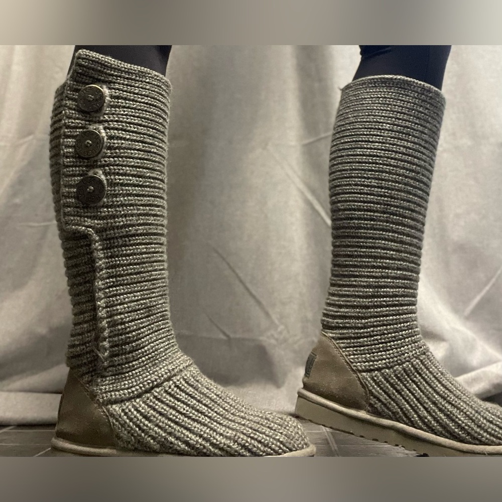 UGG Charcoal Knit Button Boots - Picture 7 of 16